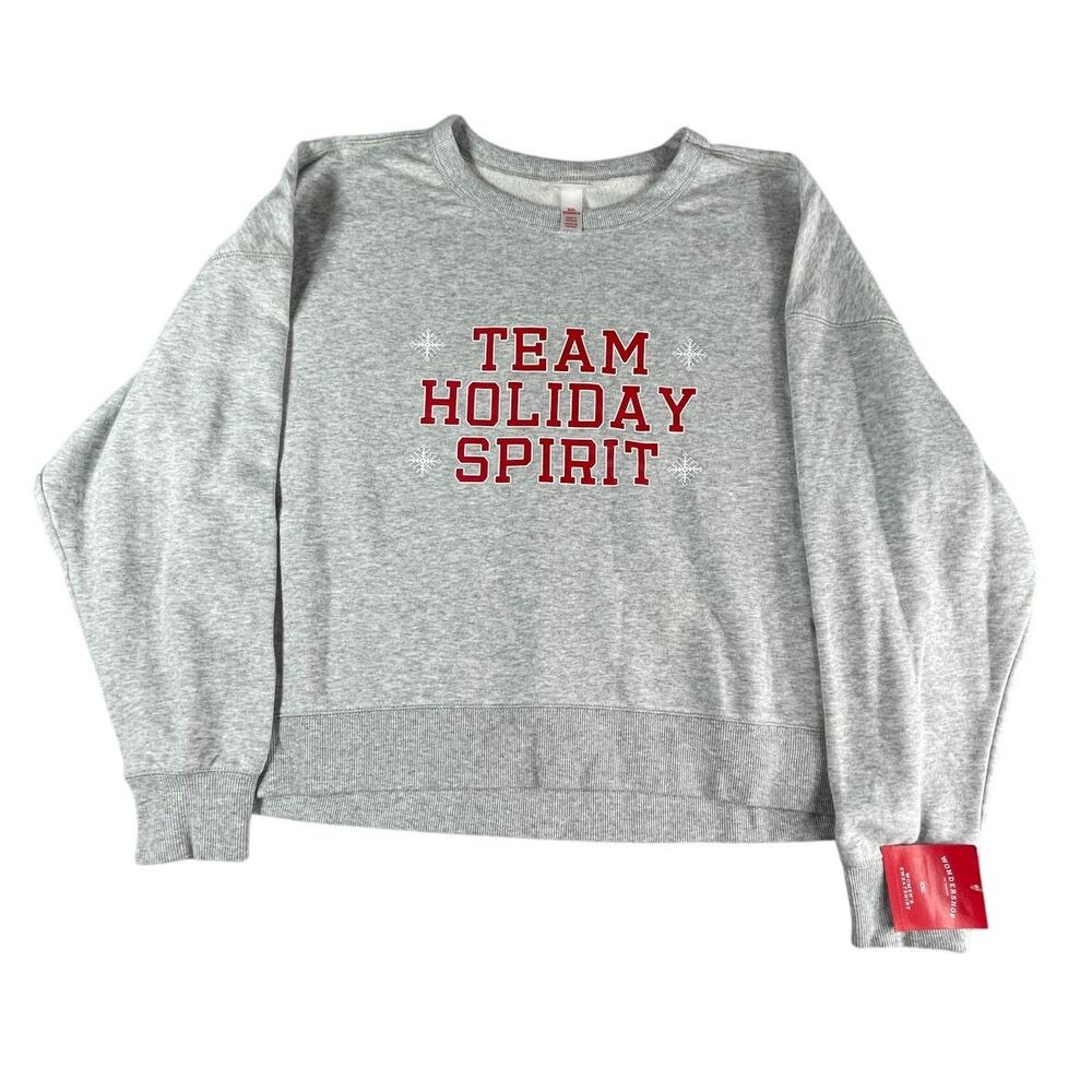 Wondershop Target Christmas Sweatshirt Womens XXL 2XL Grey Holiday Spirit NWT